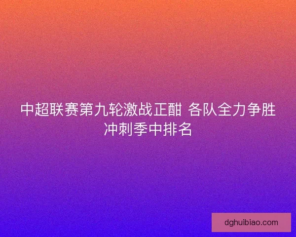 中超联赛第九轮激战正酣 各队全力争胜冲刺季中排名
